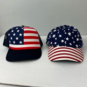 New American Flag Hats Set of 2
